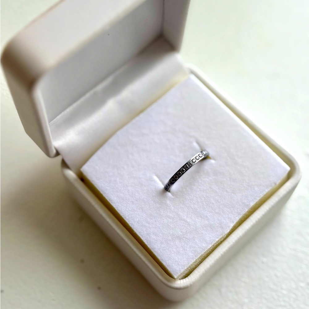 TIGRADE 2mm Women Titanium Eternity Ring Cubic Zirconia